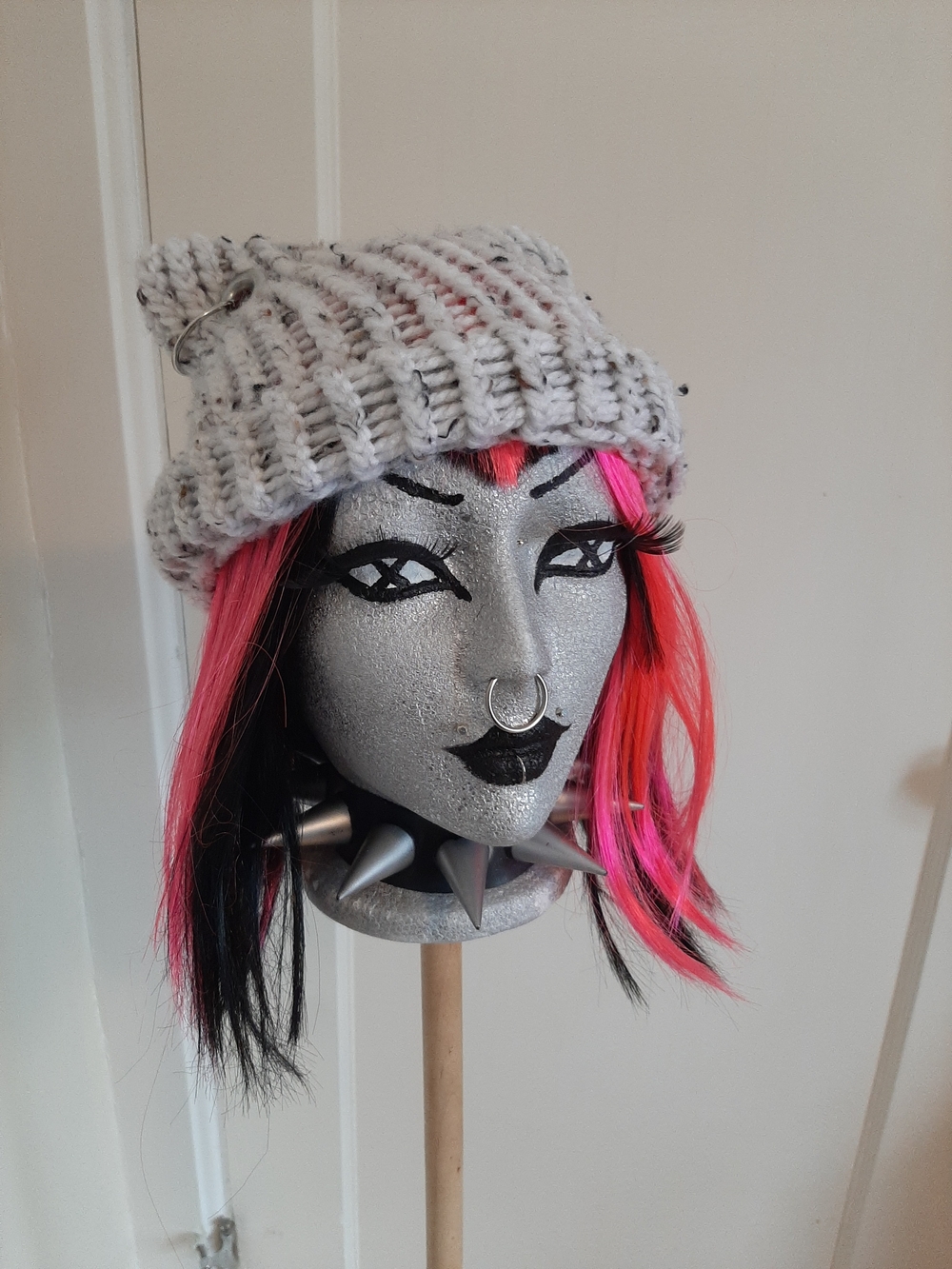 Gray Speckled Cat Ear Beanie